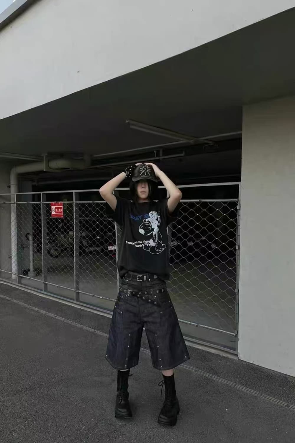 Vintage mood 레이어드 더블니 데님 버뮤다 팬츠 상품이미지4