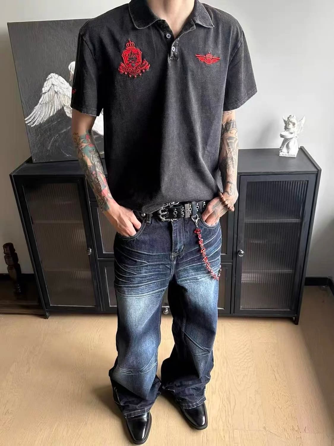 VINTAGE faded polo t-shirts 상품이미지2