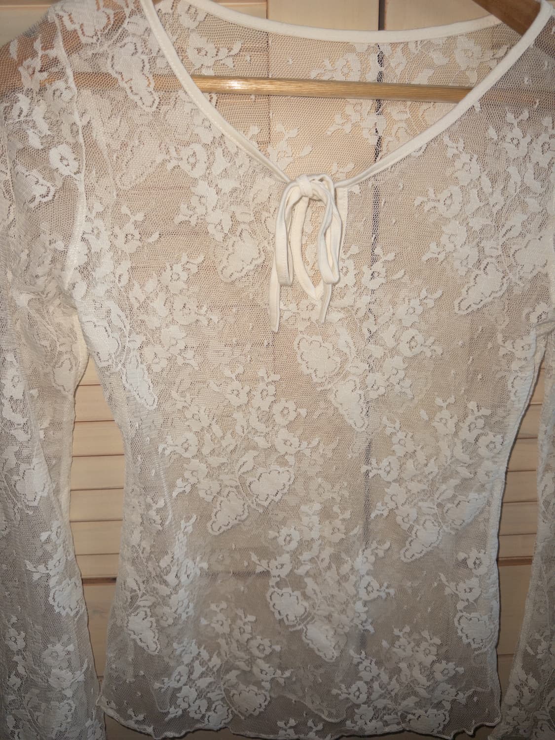 일본빈티지 레이어드 시스루 플라워 슬리브 티셔츠 페어리 히메갸루 큐빈티지 상품이미지2