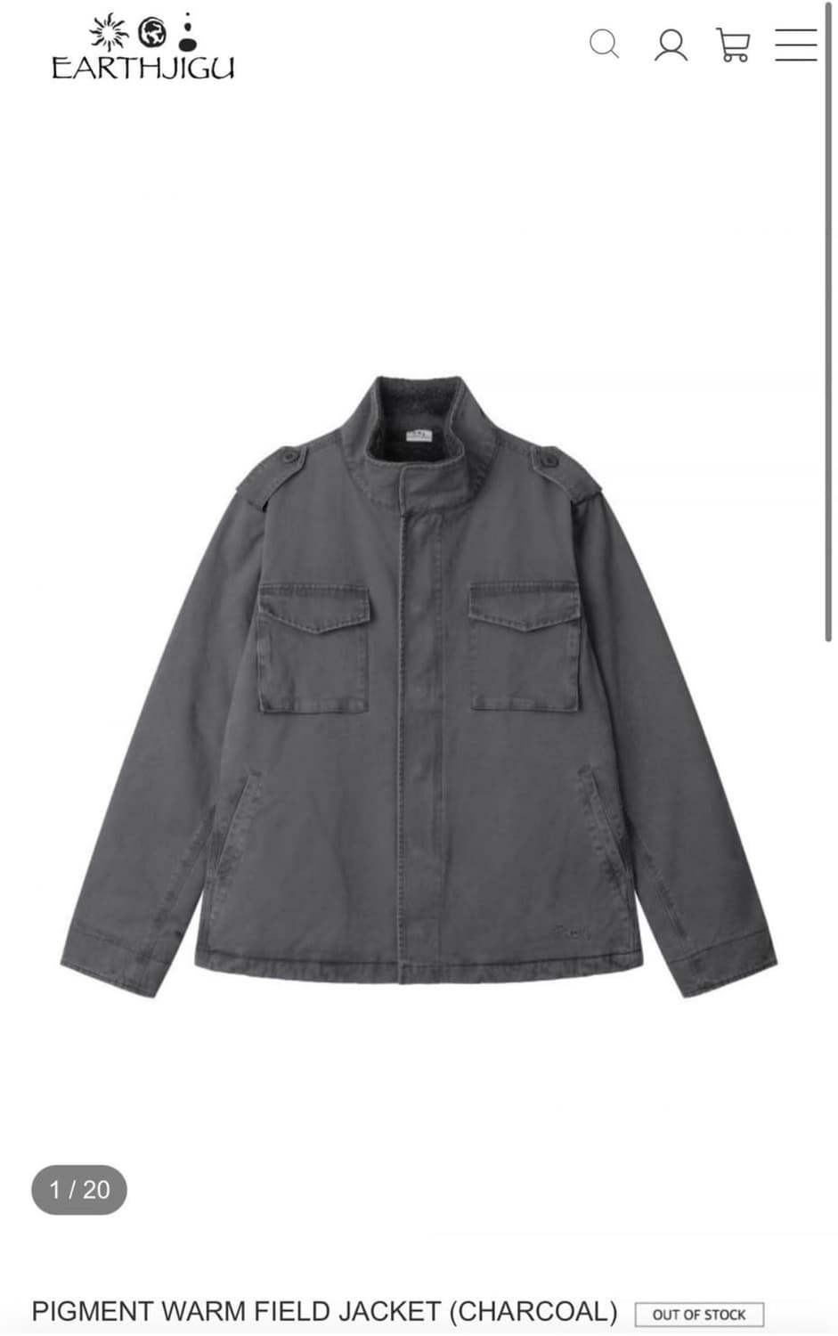 -판매글-어스지구 필드자켓 차콜 상품이미지1