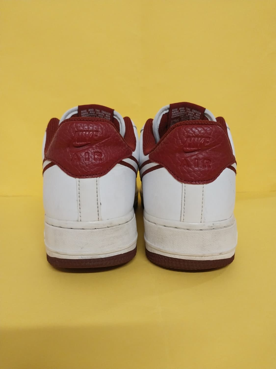 남성 나이키 에어포스1 07 레더 팀 레드 운동화 (255) 상품이미지4