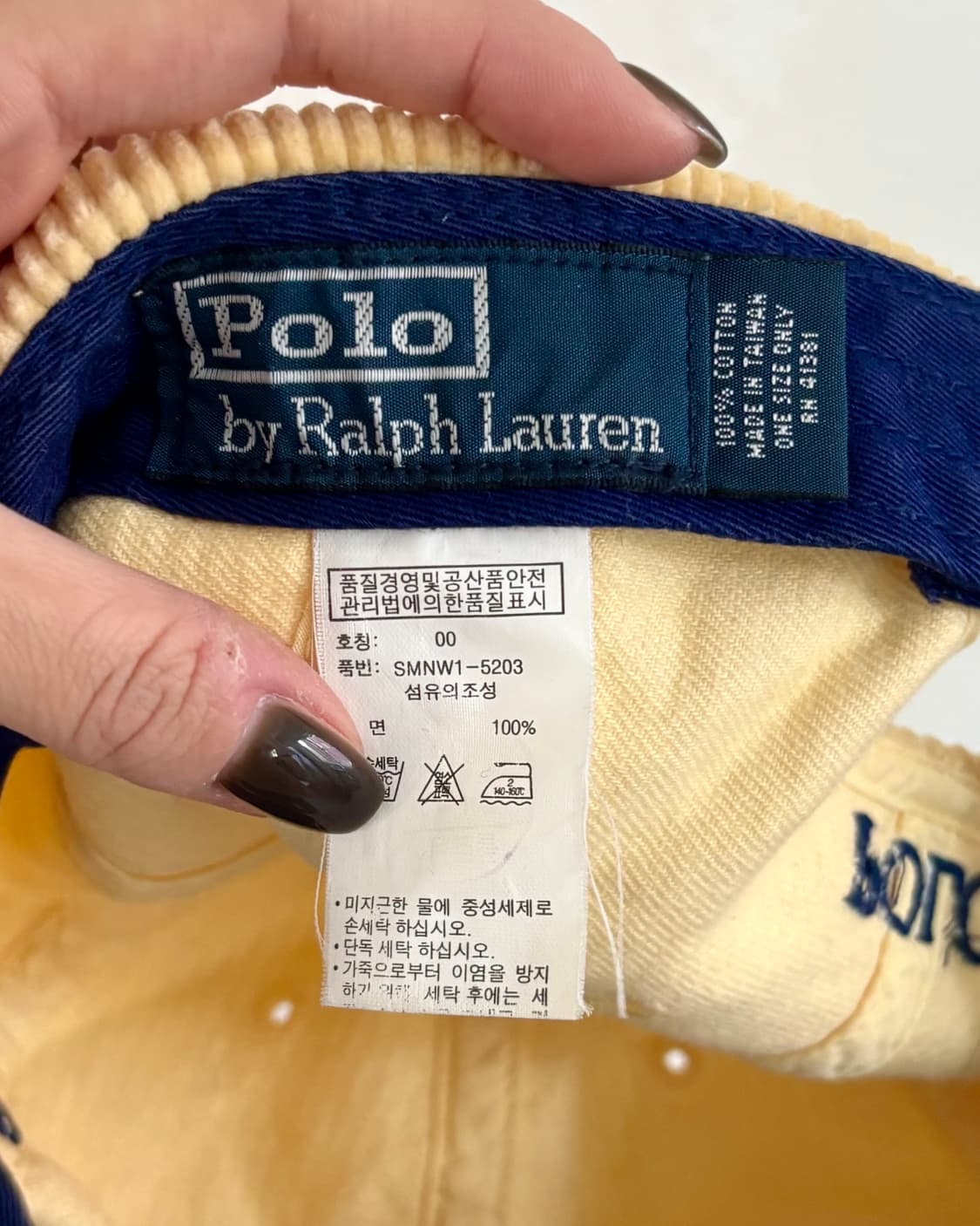 Polo 폴로랄프로렌 00‘s 옐로우 코듀로이 볼캡  ​ 상품이미지3