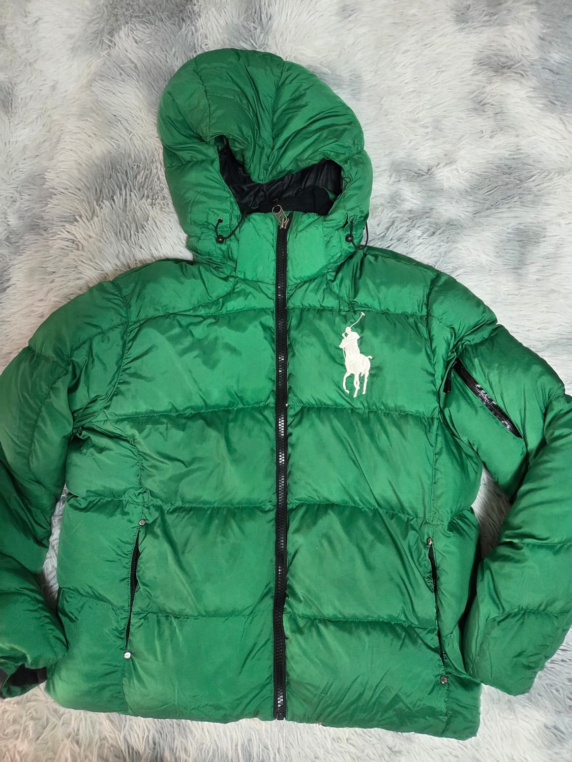 폴로 랄프로렌 빅포니 그린 패딩 점퍼 후드xl 상품이미지1