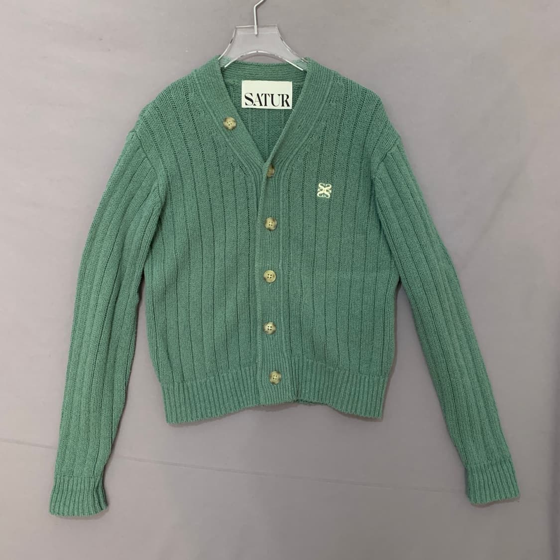 S SATUR 세터 여성 파로 오버 사이즈 부클 니트 가디건 상품이미지2