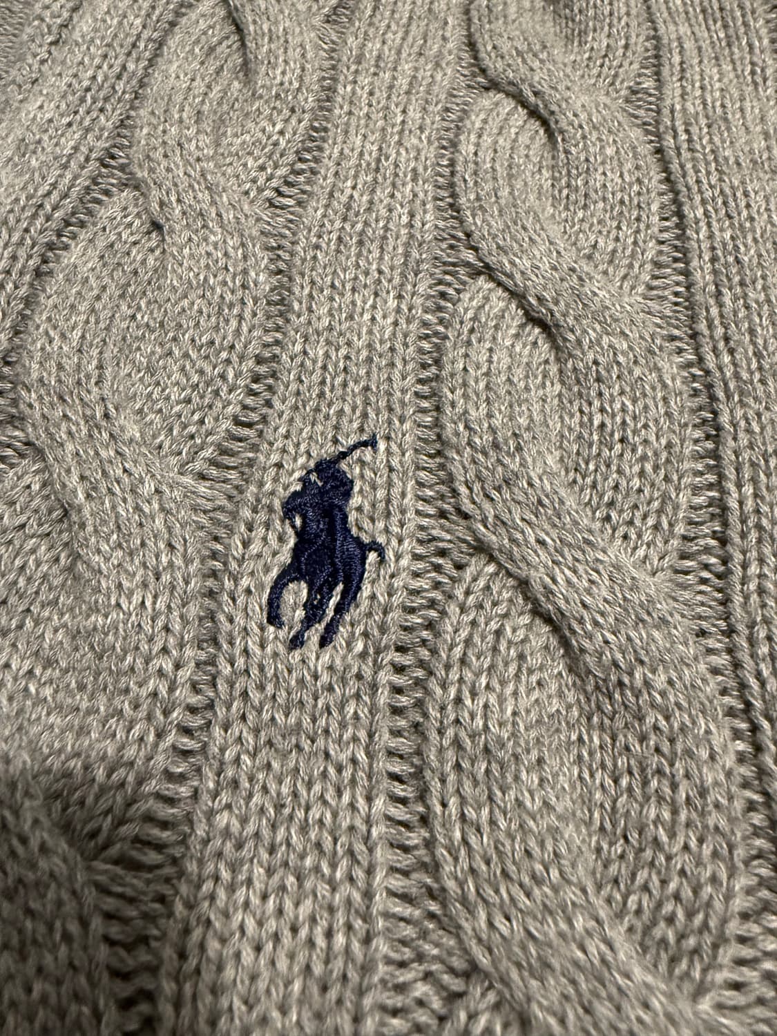 폴로 랄프 로렌 케이블 니트 코튼 스웨터 폰 그레이 헤더  상품이미지2