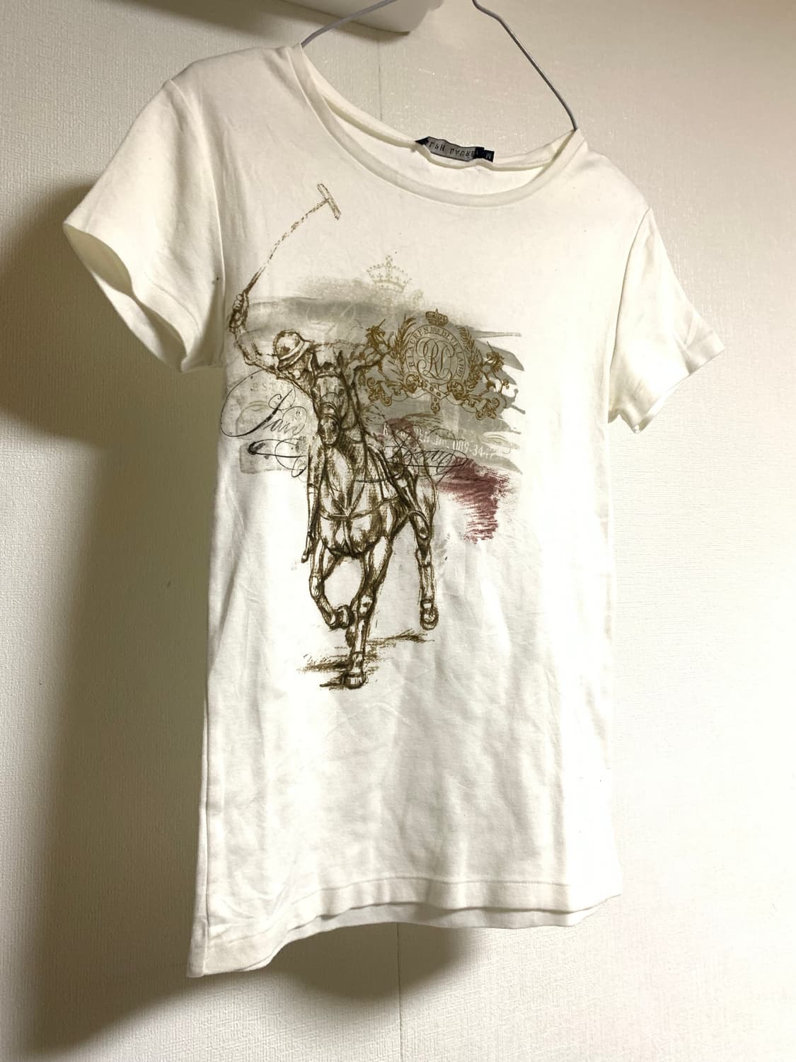 *RARE* 2000s JPN 폴로 웨스턴 프린팅 딱붙 티셔츠 상품이미지1