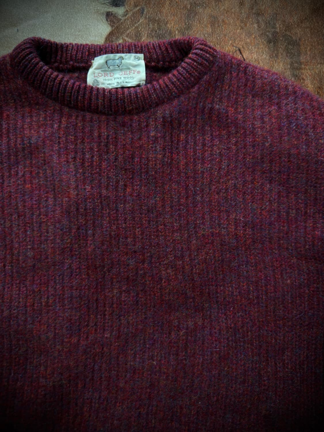 80s USA Load Jeff 파인 울 멜란지 니트 스웨터 상품이미지5