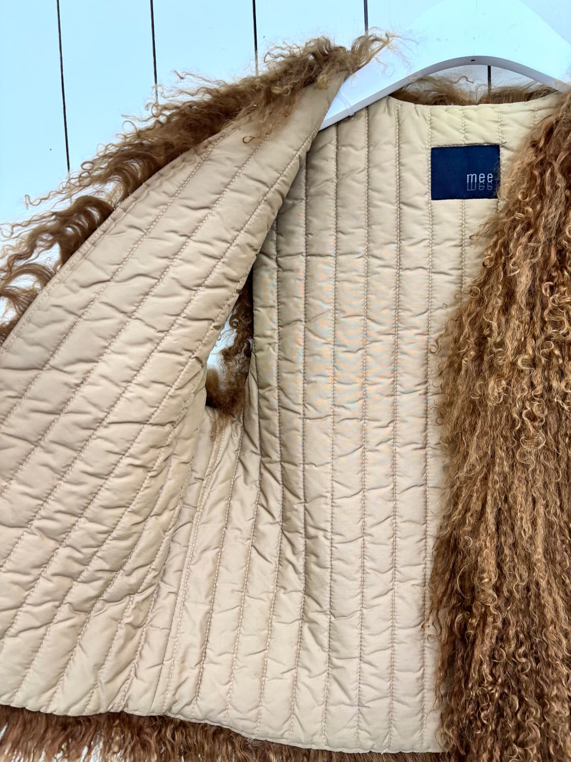 보헤미안 컬 브라운 양털 베스트 상품이미지6