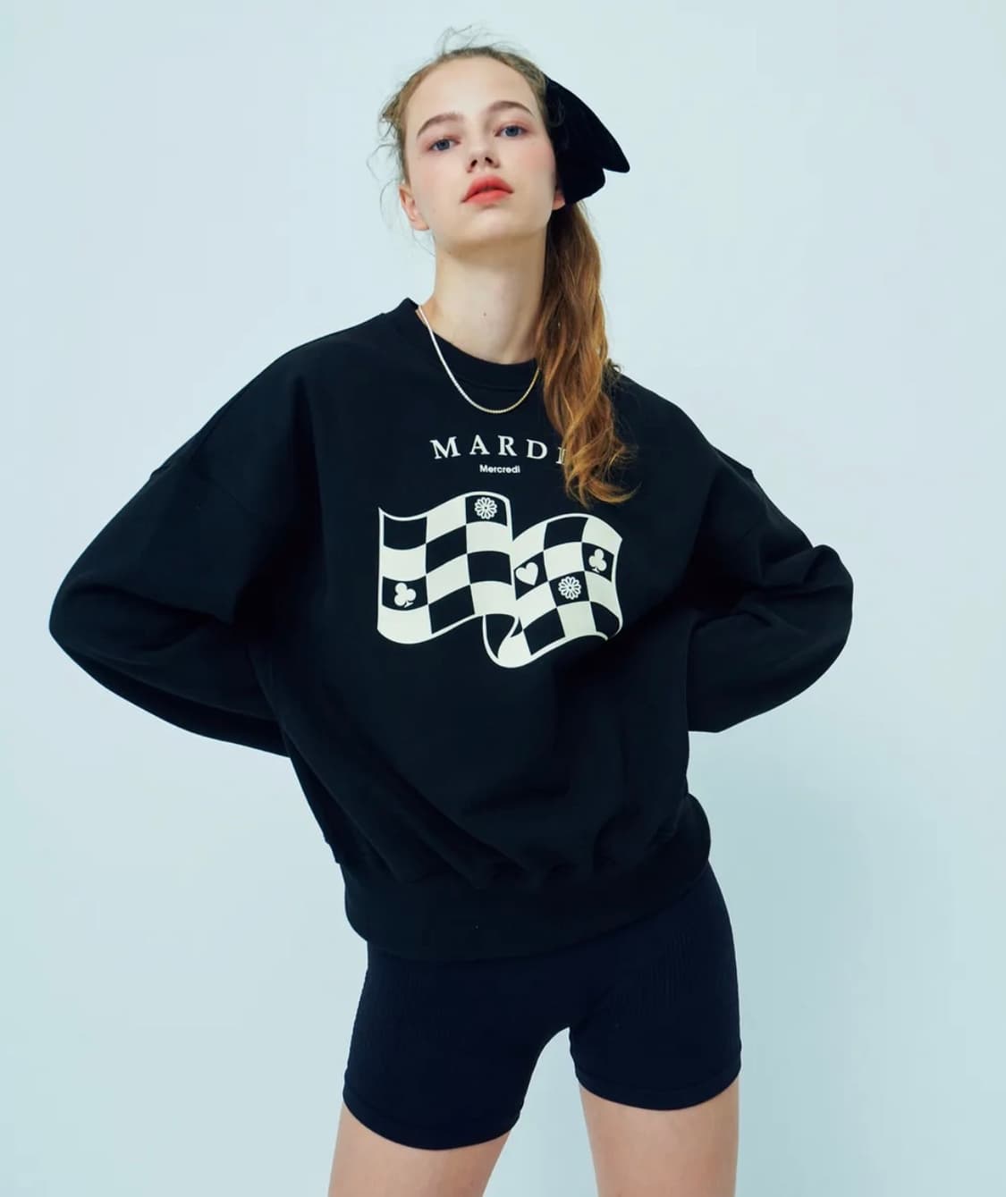 Mardi 마르디 메크르디 sweatshirt checker 맨투맨 상품이미지1
