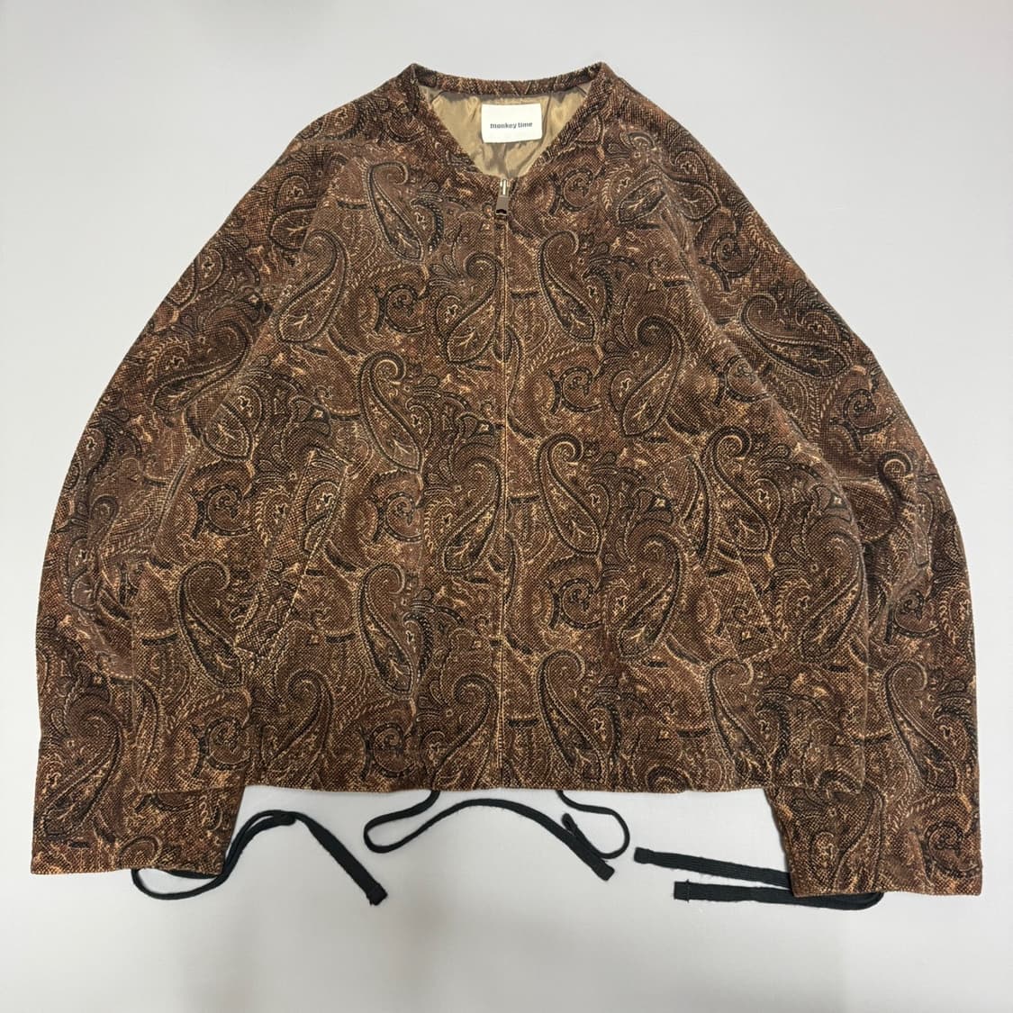 몽키타임 20AW 브라운컬러 페이즐리 코디 프린트 집업 블루종 자켓 상품이미지8