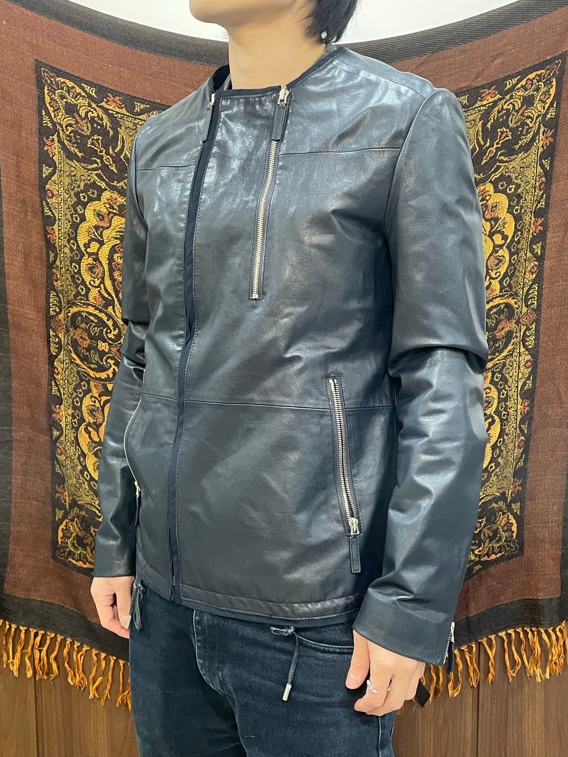 우영미 11ss 고트스킨 레더 멀티지퍼 자켓 상품이미지1