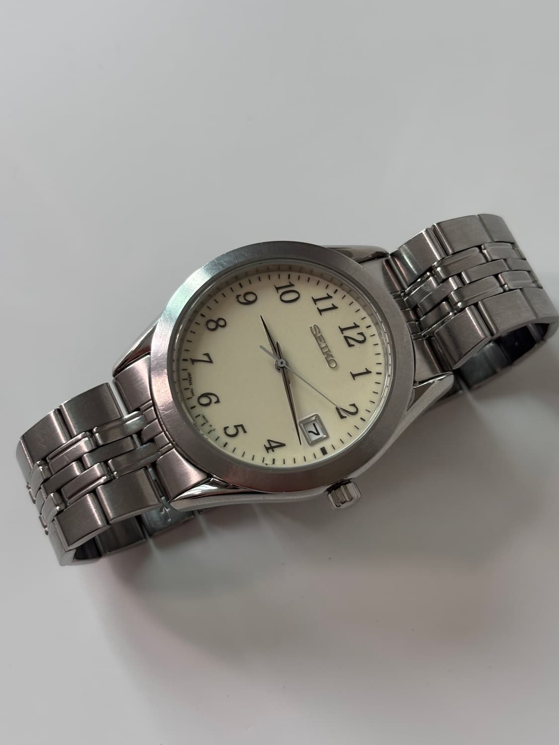 1990s Luminous Dial Silver Quartz 상품이미지4