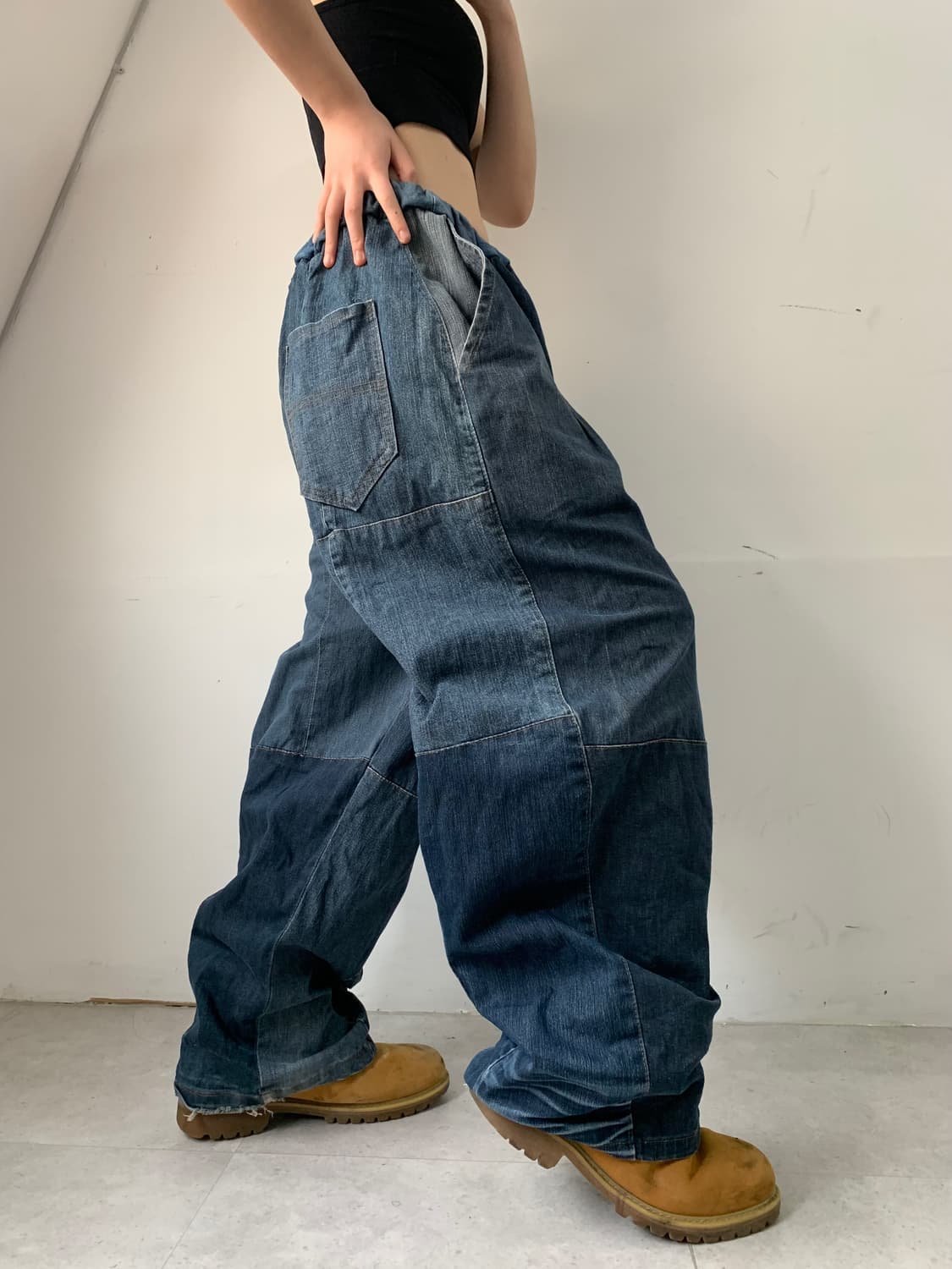 와이드 데님 패치 벌룬팬츠 상품이미지3