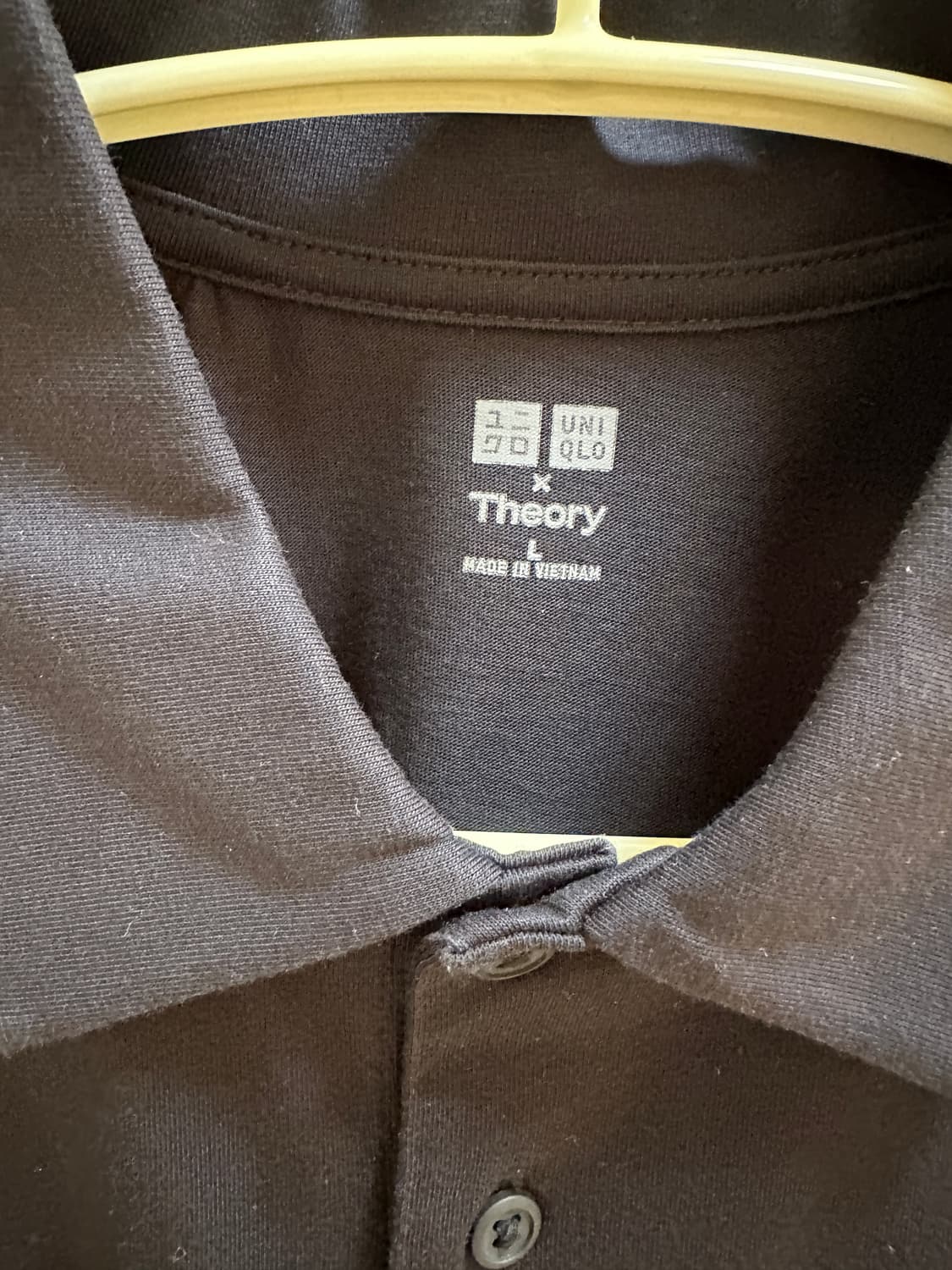 유니클로X띠어리 피케셔츠 (블랙/베이지 일괄) 상품이미지3