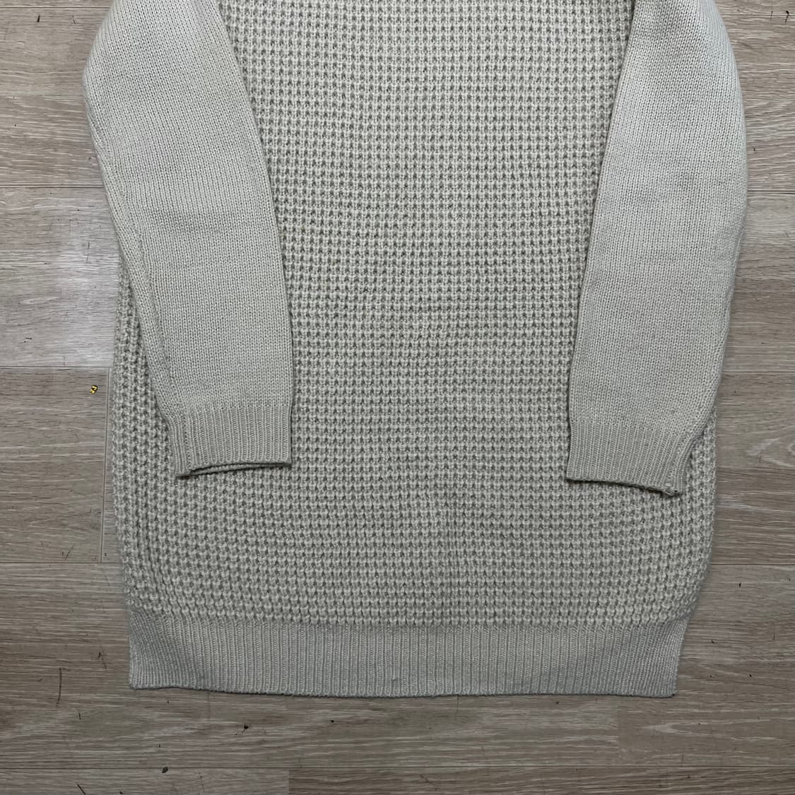 미쏘 여성 라운드넥 롱 와플 니트 [아이보리] S/90 상품이미지3