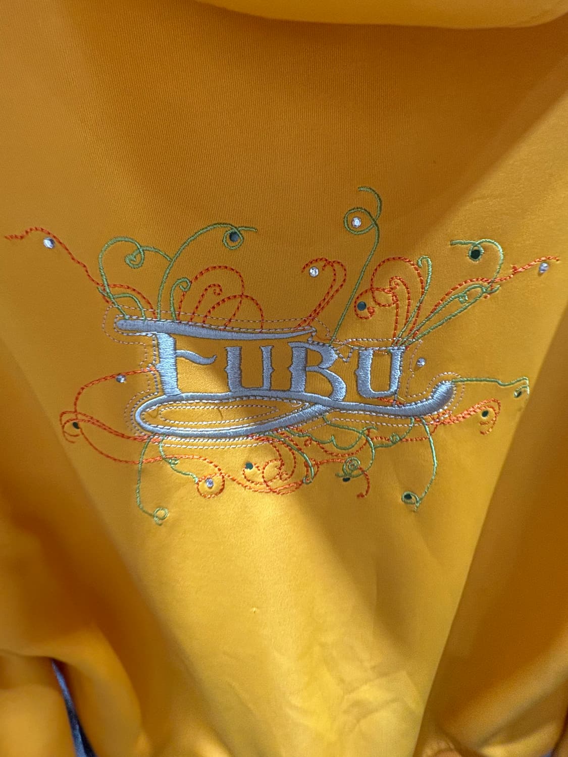 L FUBU 푸부 투포켓 데님 믹스 옐로우 후드집업 상품이미지6