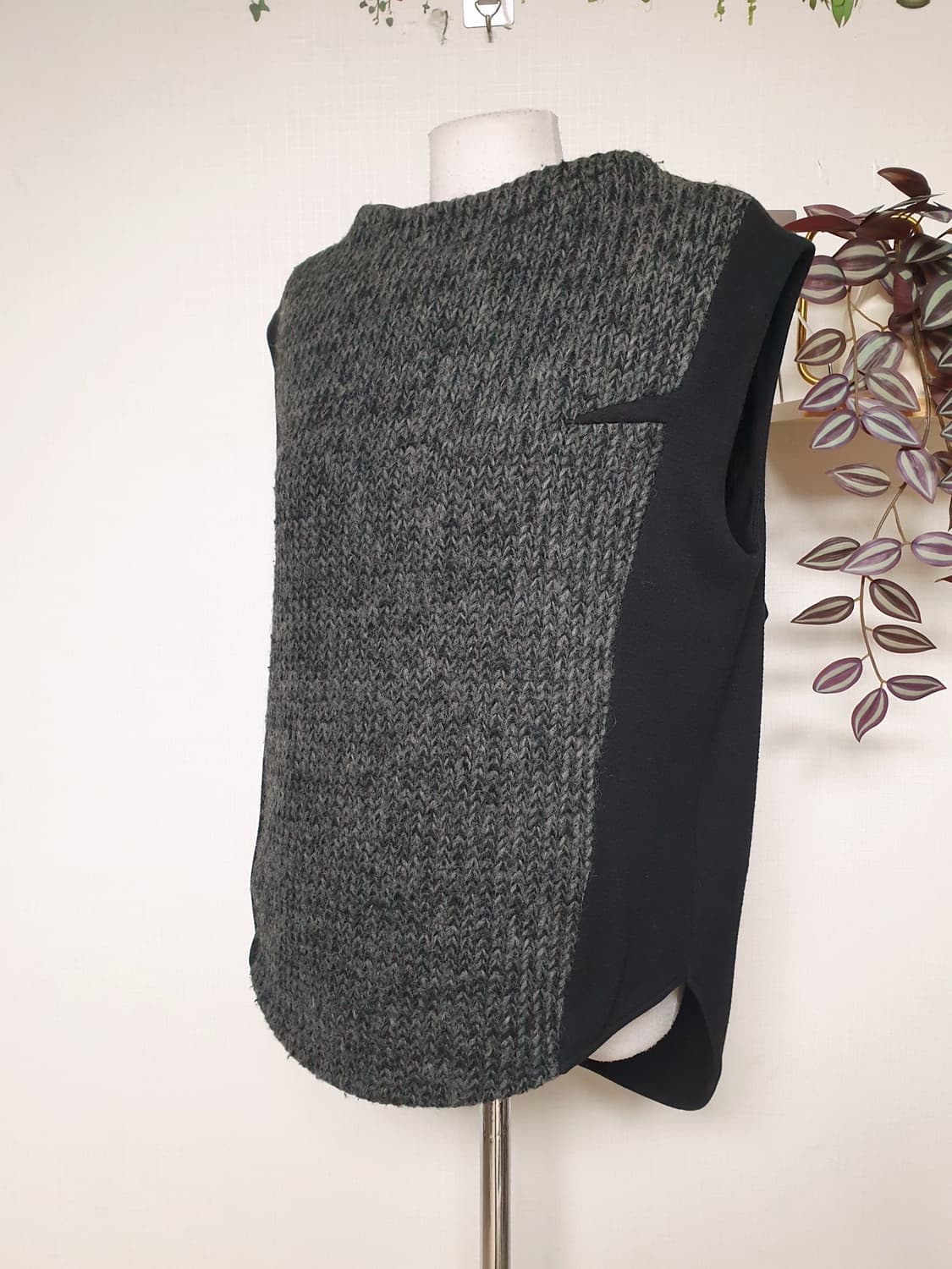 KUHO 정품 울니트베스트 55 배색조끼 블랙 상품이미지3