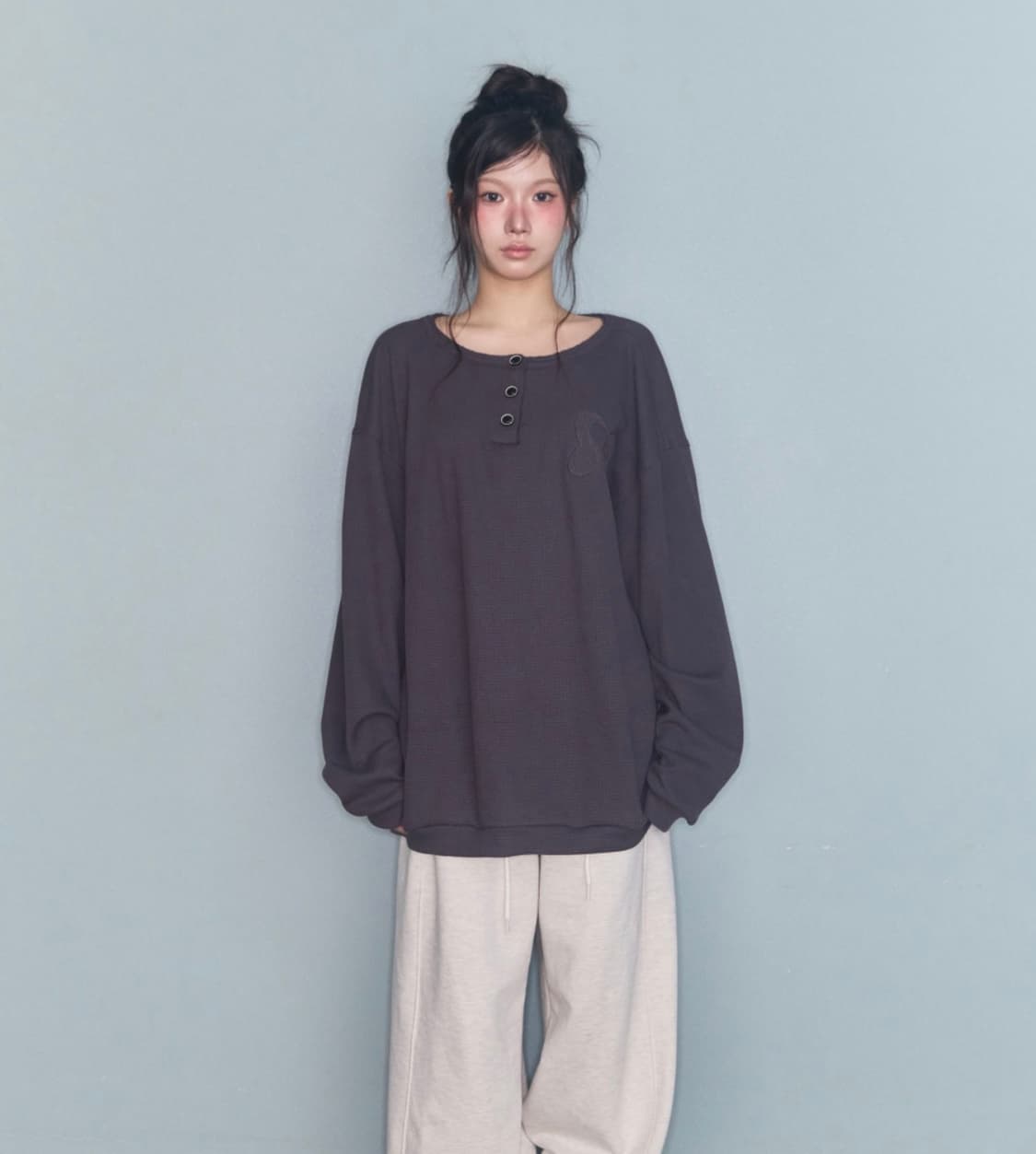 미레코 심볼 피그먼트 와플 t 차콜 상품이미지1