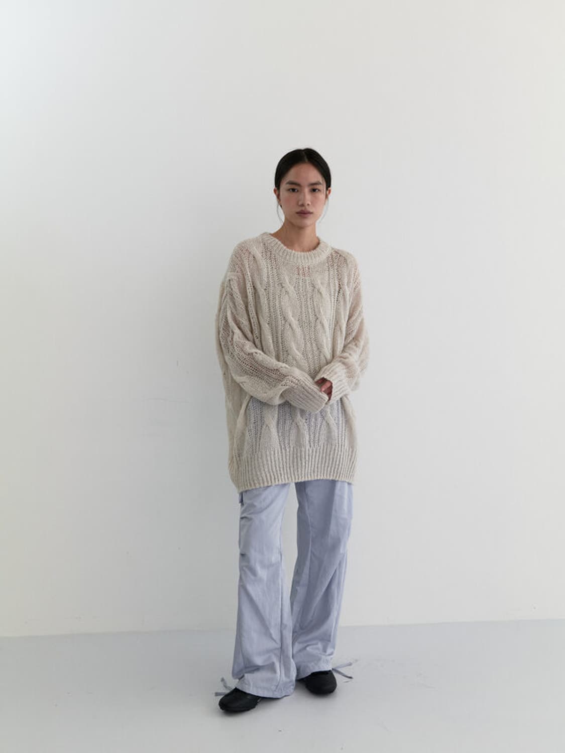 마조네 SHEER ROUND OVER KNIT 상품이미지2