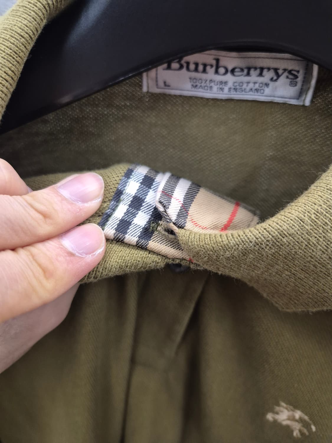 버버리 반팔 폴로 셔츠 카키 95 상품이미지5