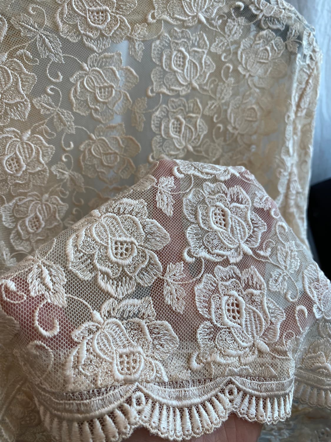 베이지 레이스 오픈 가디건(M-L) 상품이미지7