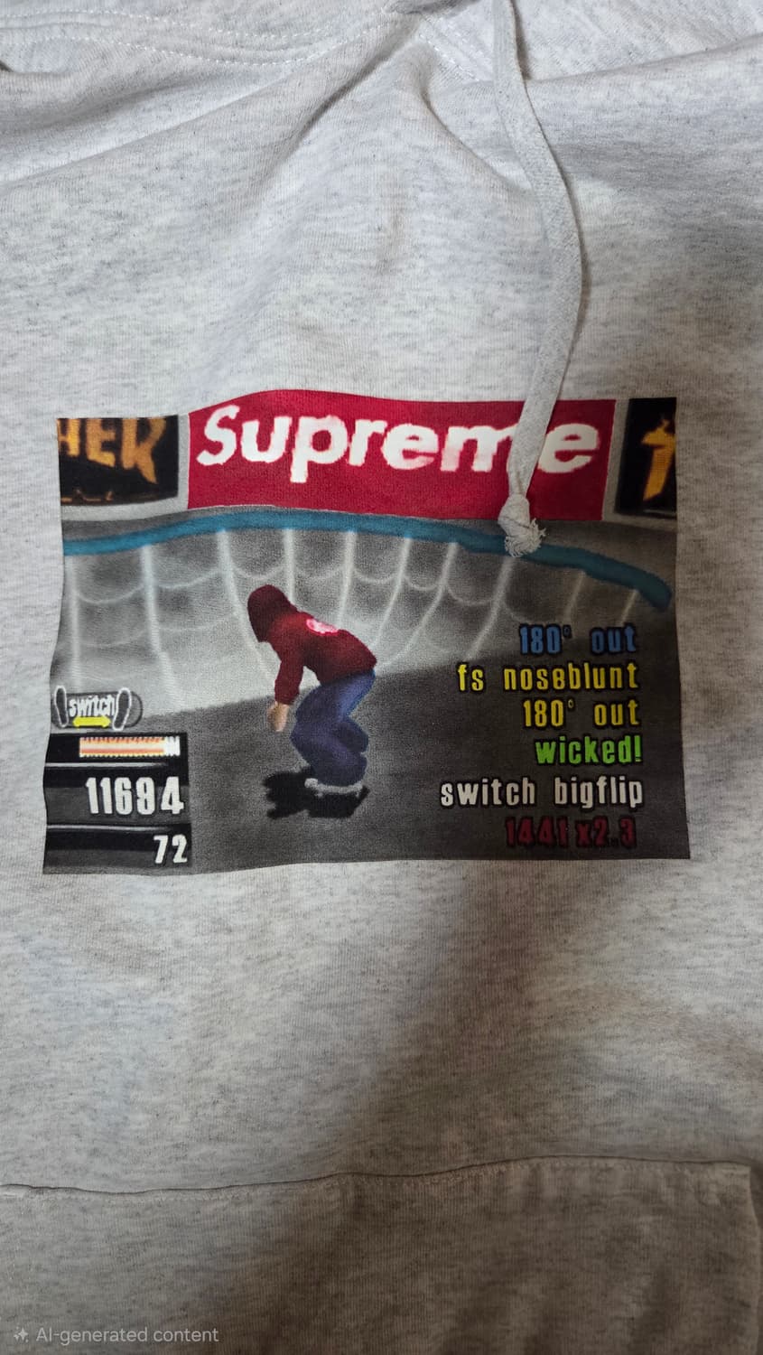 슈프림x트레셔 후드 스웨트셔츠 애쉬 그레이-21fw 상품이미지4