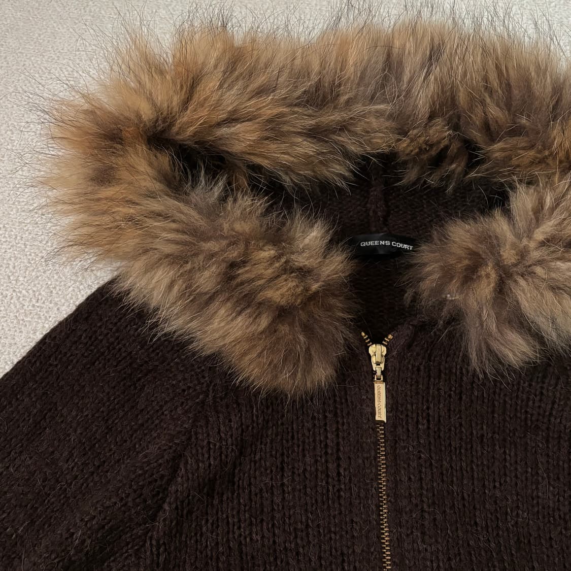 일본빈티지 모리걸 모리룩 브라운 케이프 퍼 아우터 상품이미지2