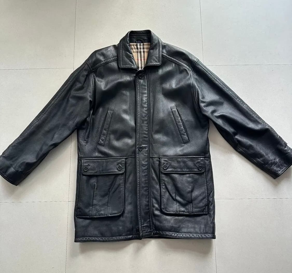 80s 버버리 레더 코트 상품이미지1