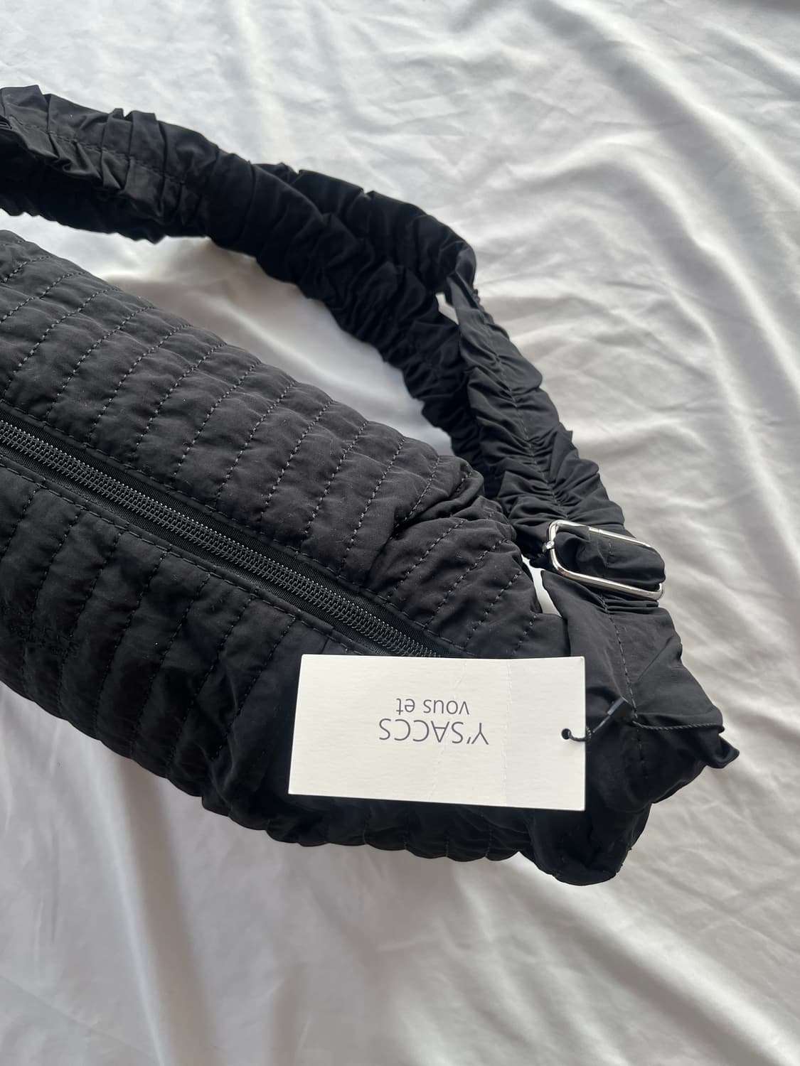 Y’SACCS 요지 야마모토 퀼티드 셔링 패디드 숄더 백 상품이미지4