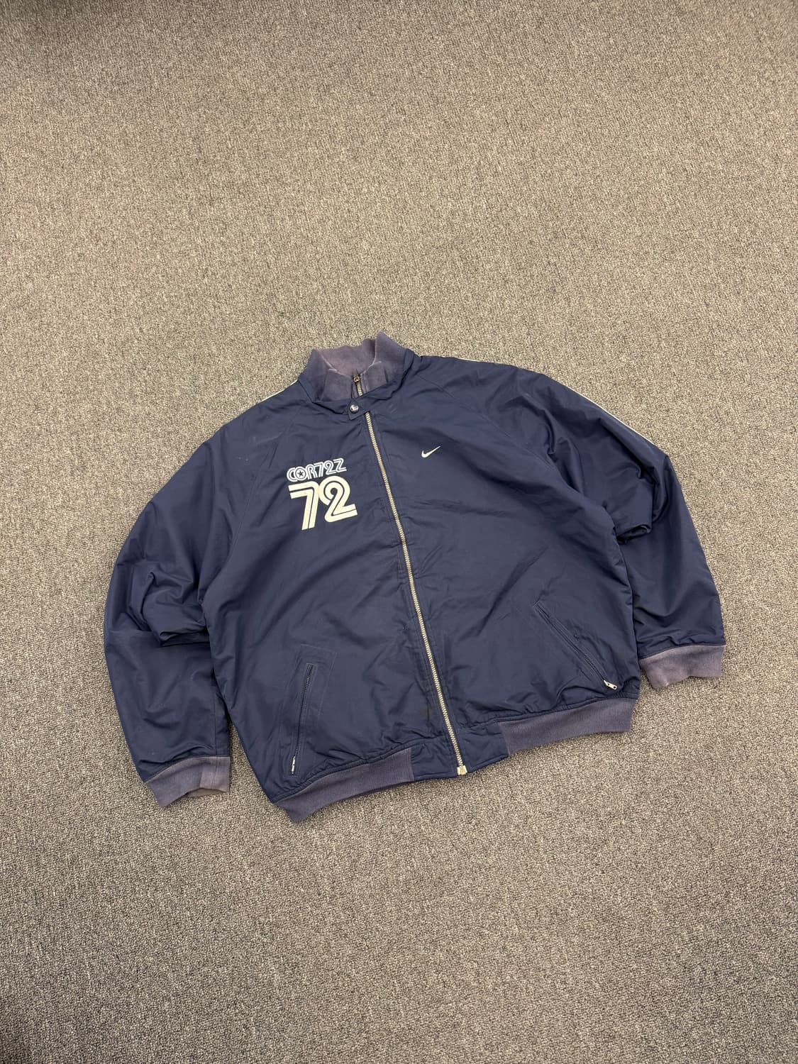 XL)00’s나이키 빈티지 올드스쿨 COR72 네이비 봄버자켓 상품이미지2