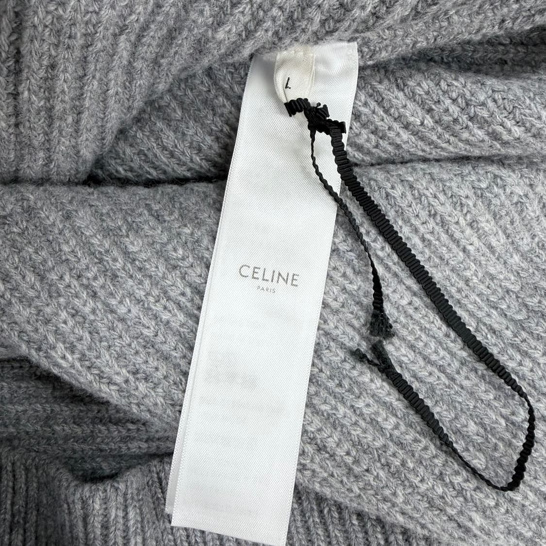[S+급/오버핏L] 25FW 셀린느 트리오페 울 리브드 니트 후드집업 상품이미지7