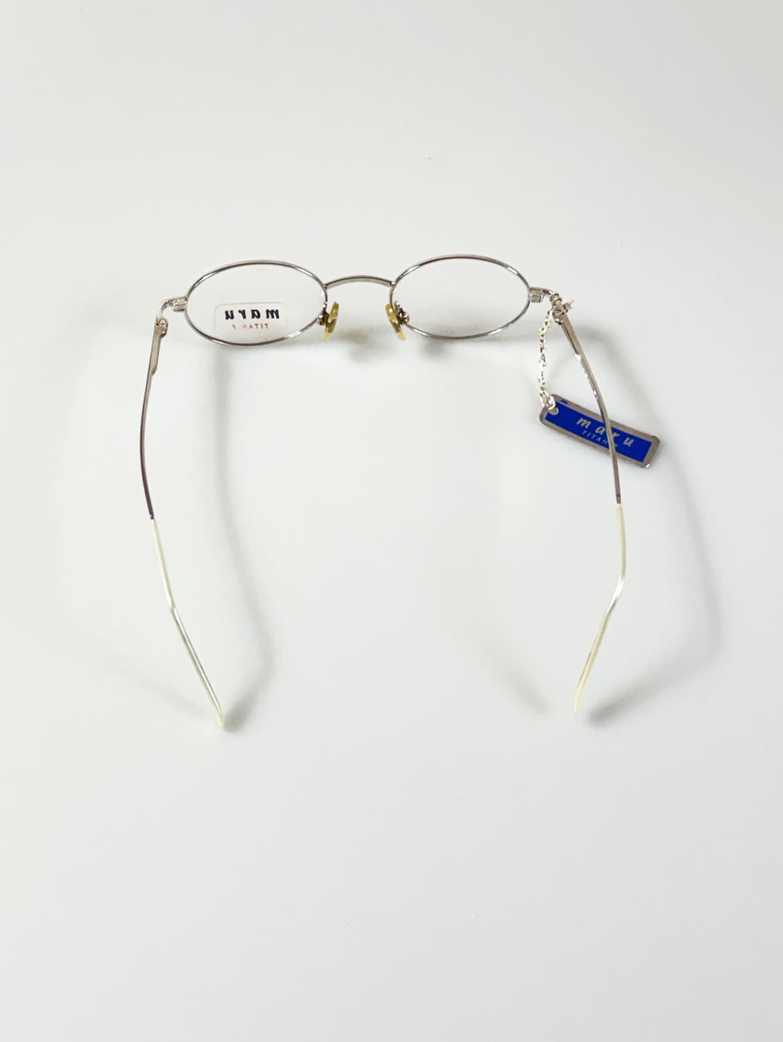 90s MARU 실버 티타늄 슬림 오벌 프레임 빈티지 안경 상품이미지5