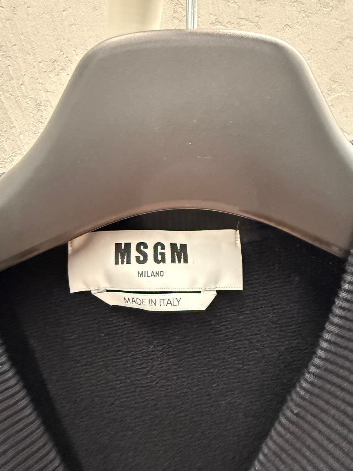 MSGM 로고 쿼트 크루넥 블랙 스웨트 셔츠 M 상품이미지4