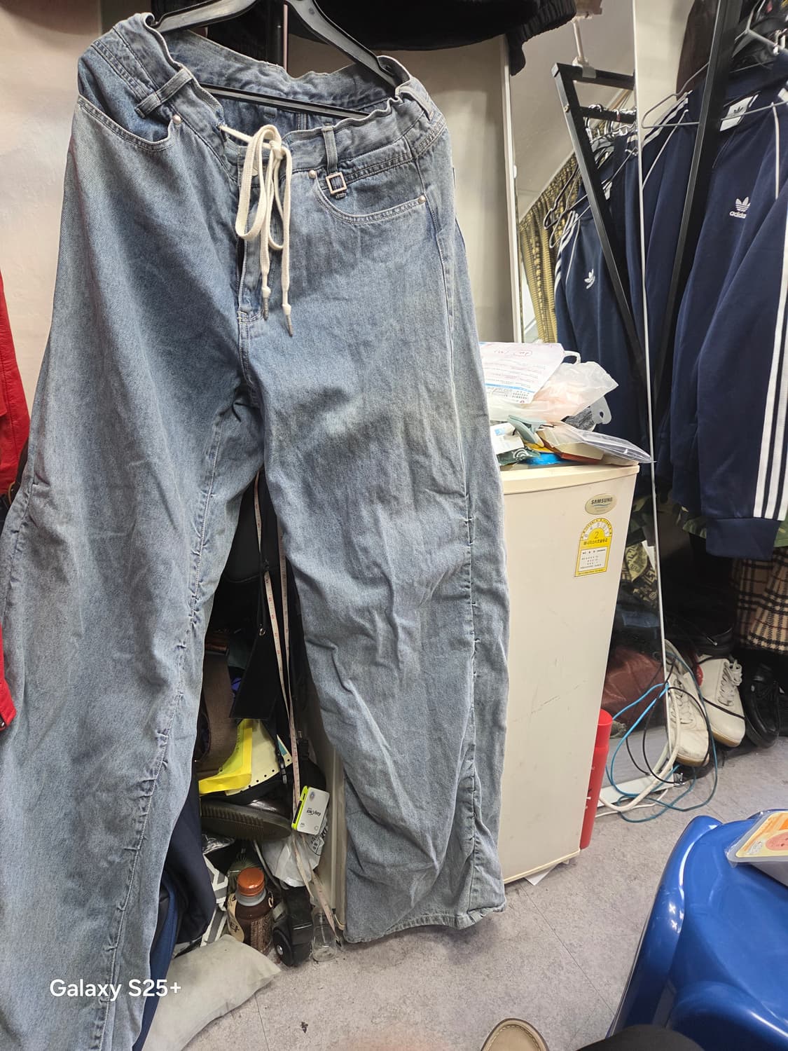 우영미   워싱   와이드  데님   팬츠 상품이미지1