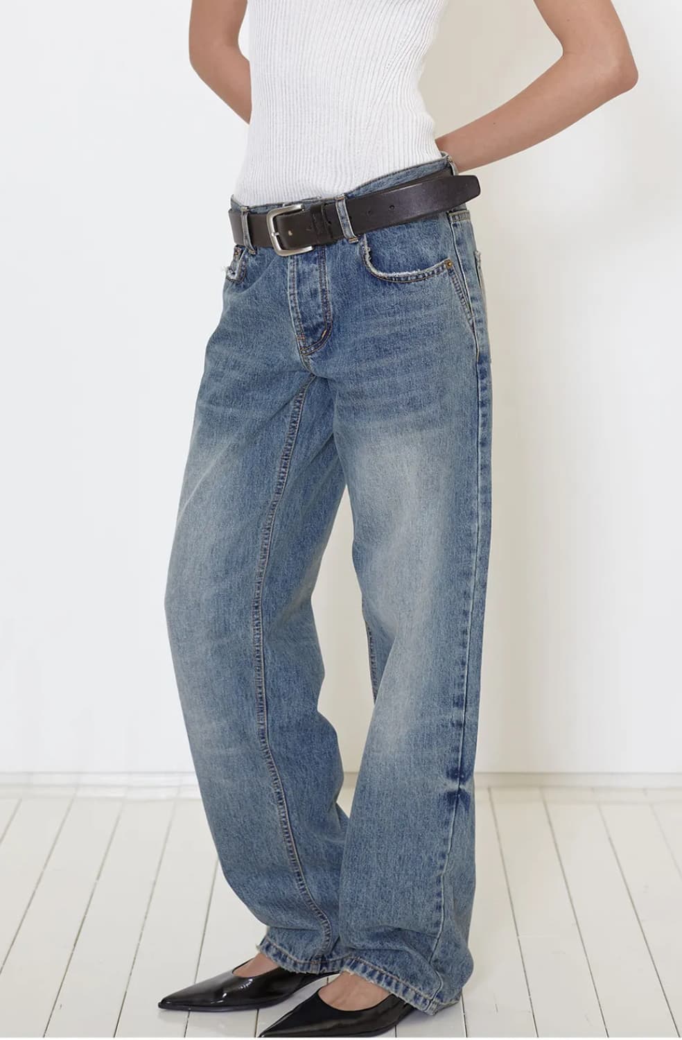 이안조 로우라이즈 washed 90s straight denim 상품이미지2