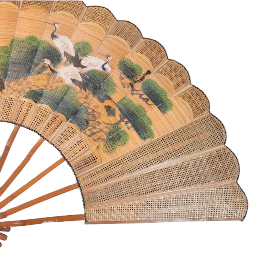 학산수 빈티지 동양화 대나무 부채 상품이미지2