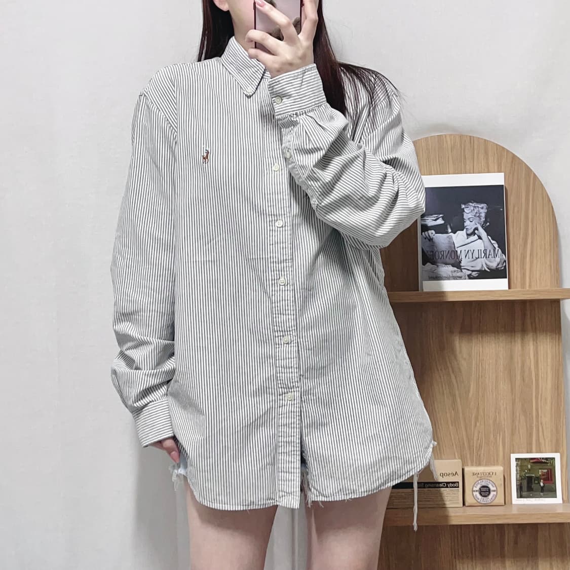 [정품] 폴로 그레이 / 멀티포니 스트라이프 셔츠 [ L ] 상품이미지2