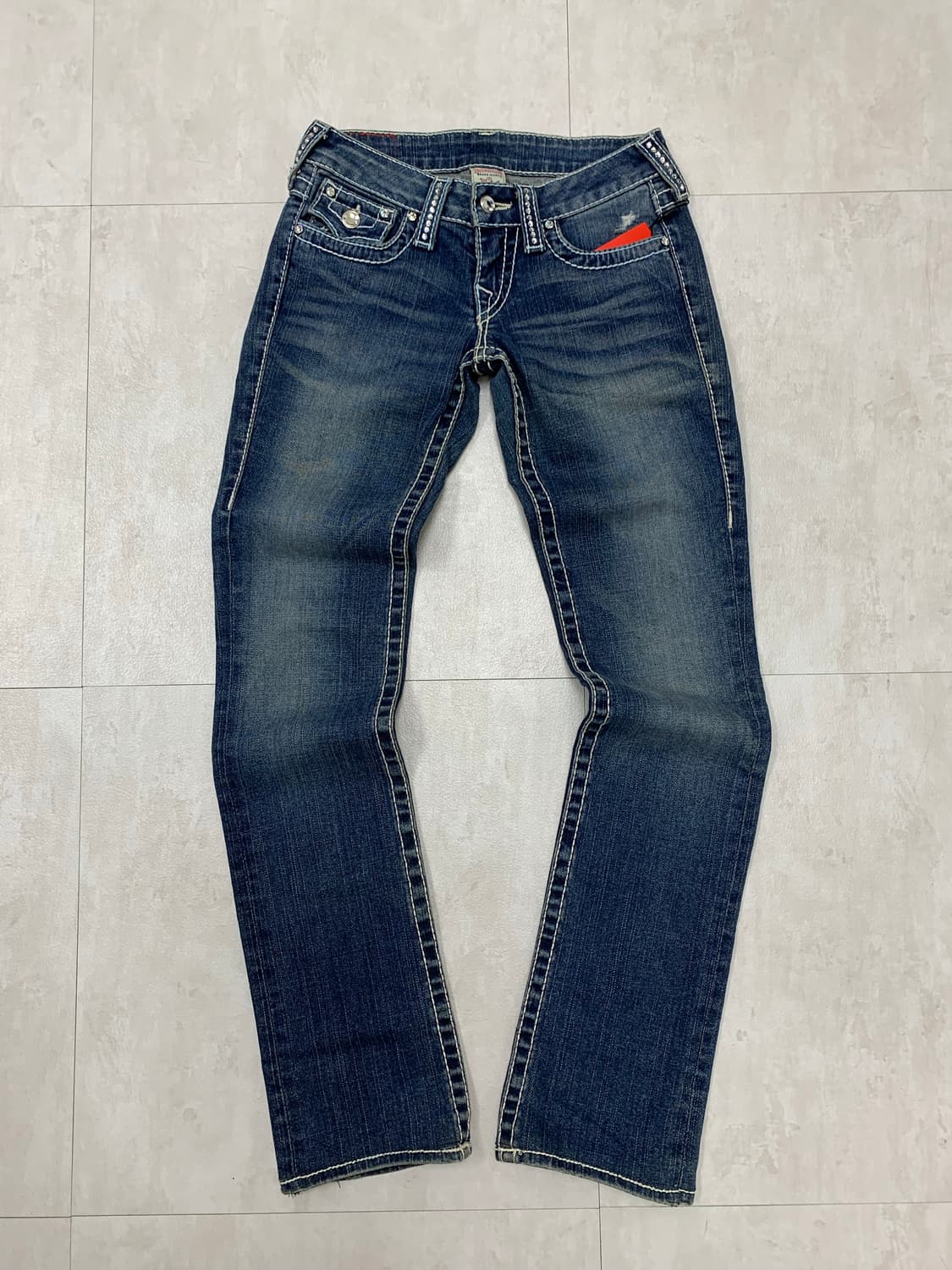 트루릴리전 큐빅 디테일 로우라이즈 데님 팬츠 #32 상품이미지1