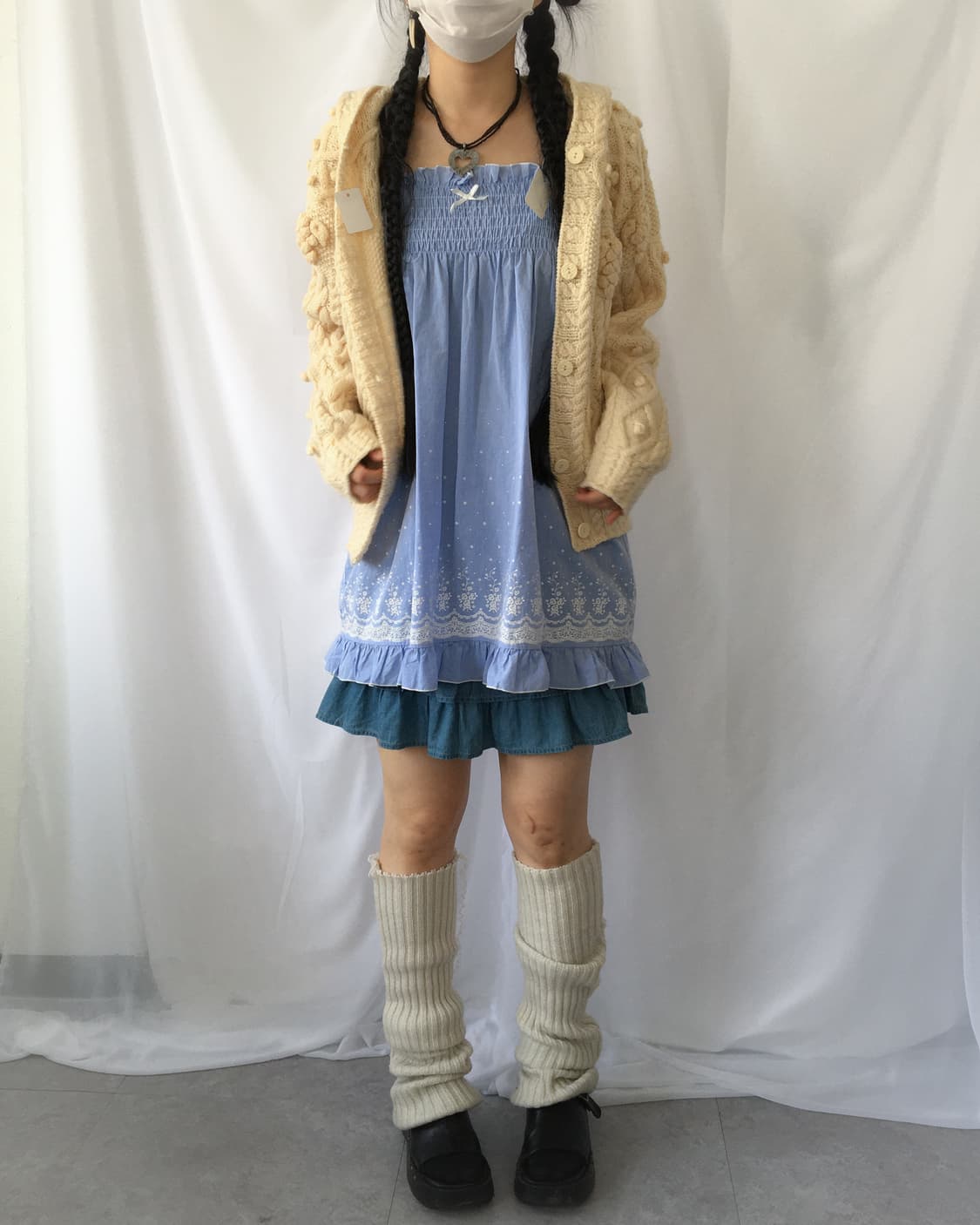 Pom pom woolen knit hood cardigan 상품이미지9