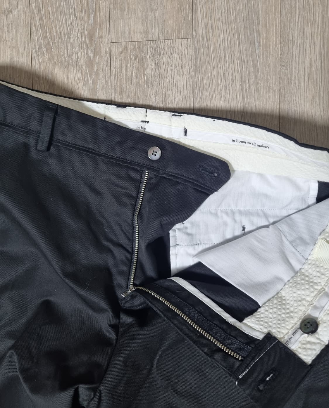 라이즈앤빌로우 어센틱 수피마 302 스트레이트 치노팬츠 34 블랙 상품이미지3