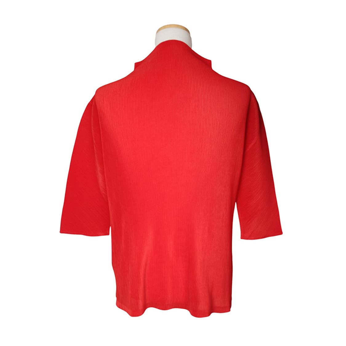 이세이 플리츠플리즈 레드 주름 하이넥 반팔 상의 3 상품이미지2