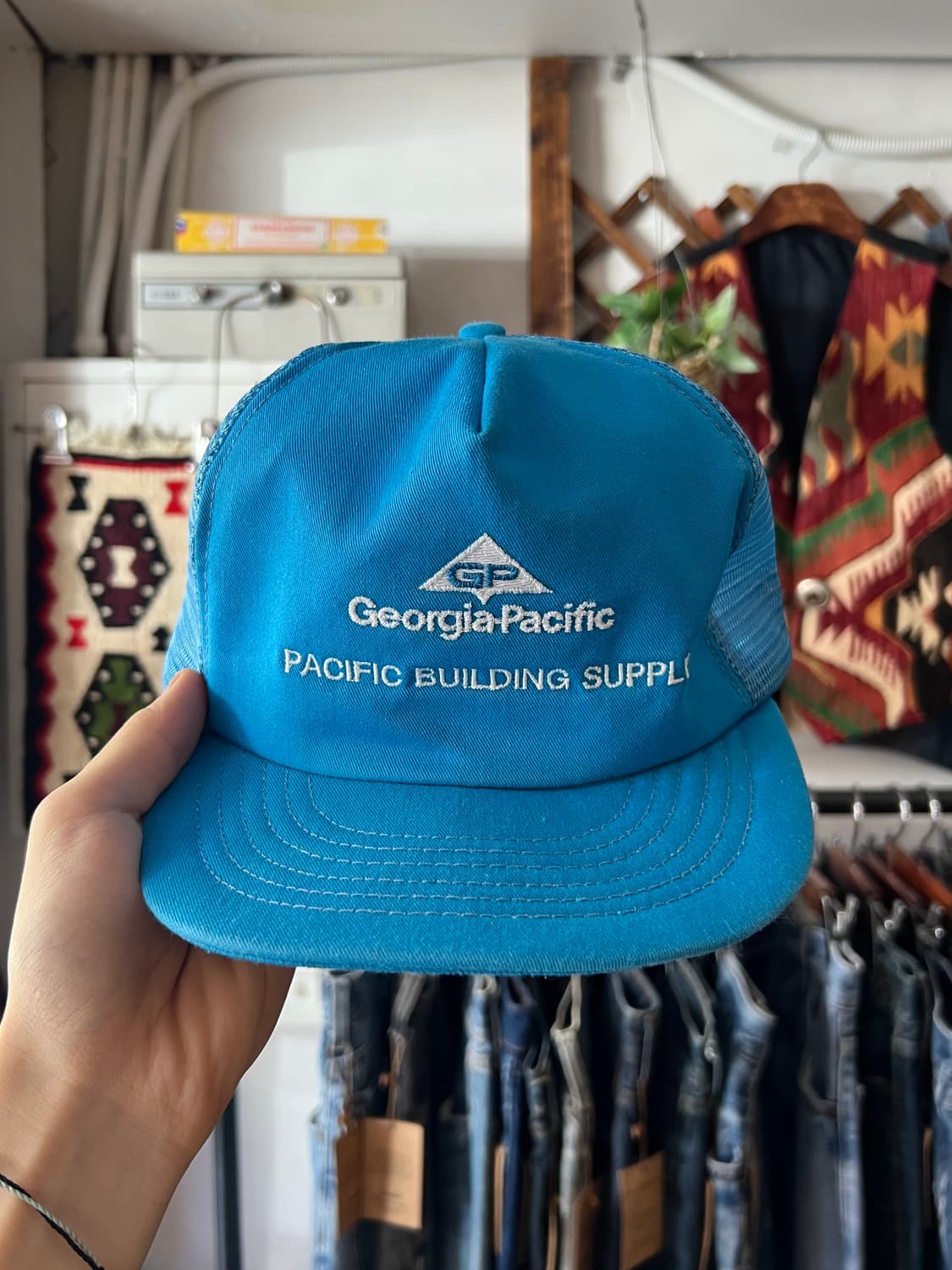 90's Made in USA 스카이블루 트러커 캡 상품이미지1