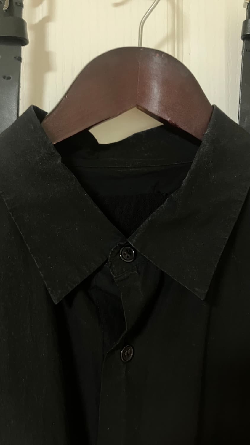 [M] 요코사카모토 레귤러 카라 셔츠 블랙 상품이미지5