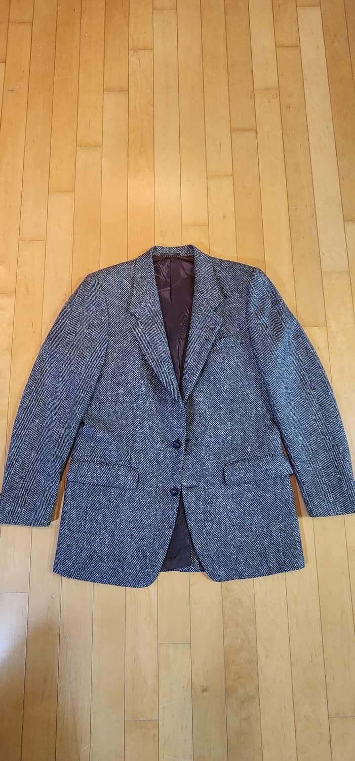 그레이 헤링본 트위드자켓 L 상품이미지4