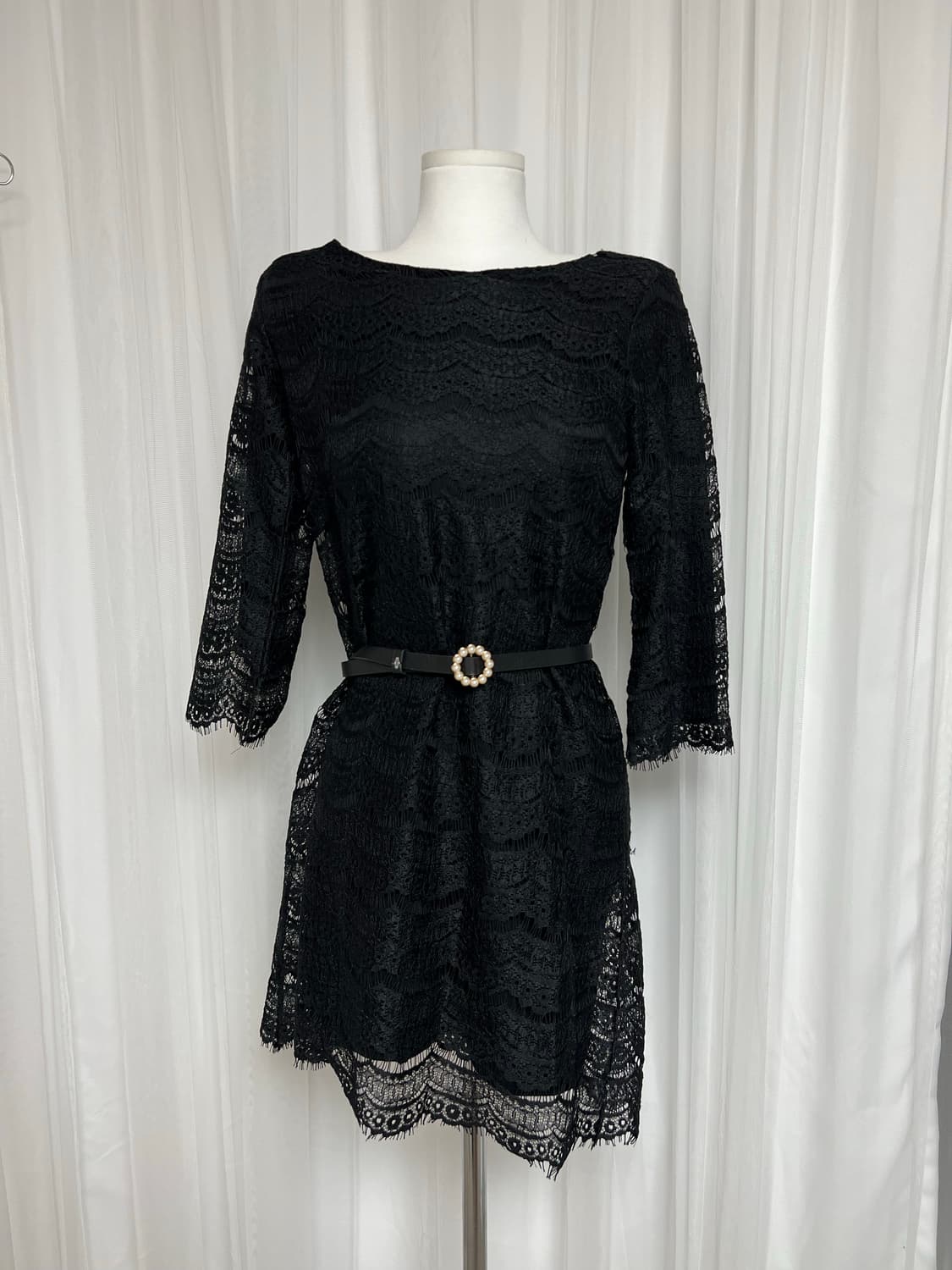 블랙 까사 레이스 레이어드 원피스 상품이미지2