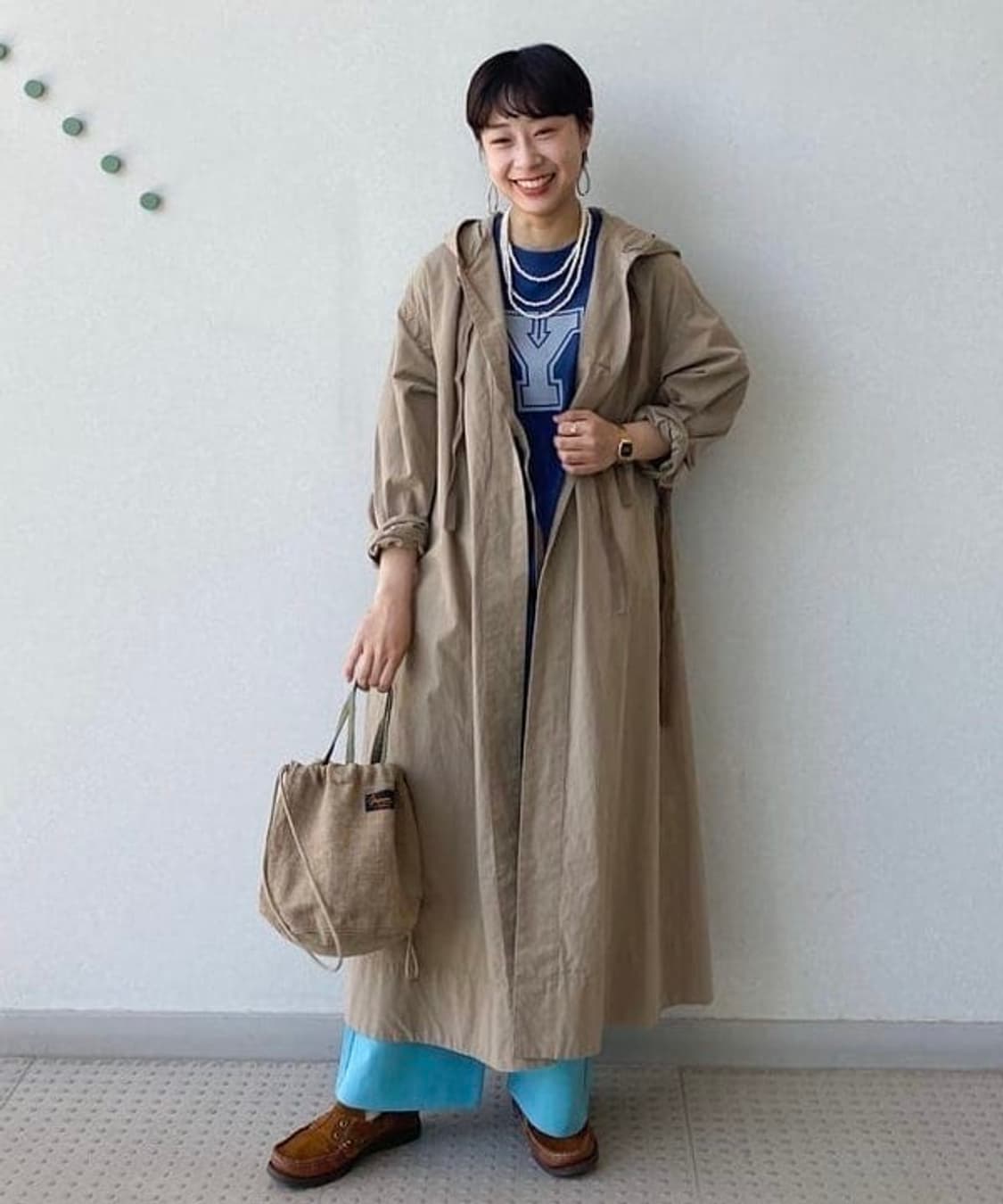 (여성OS)Beams boy 빔즈보이 솔리드 저지 이지팬츠 상품이미지10