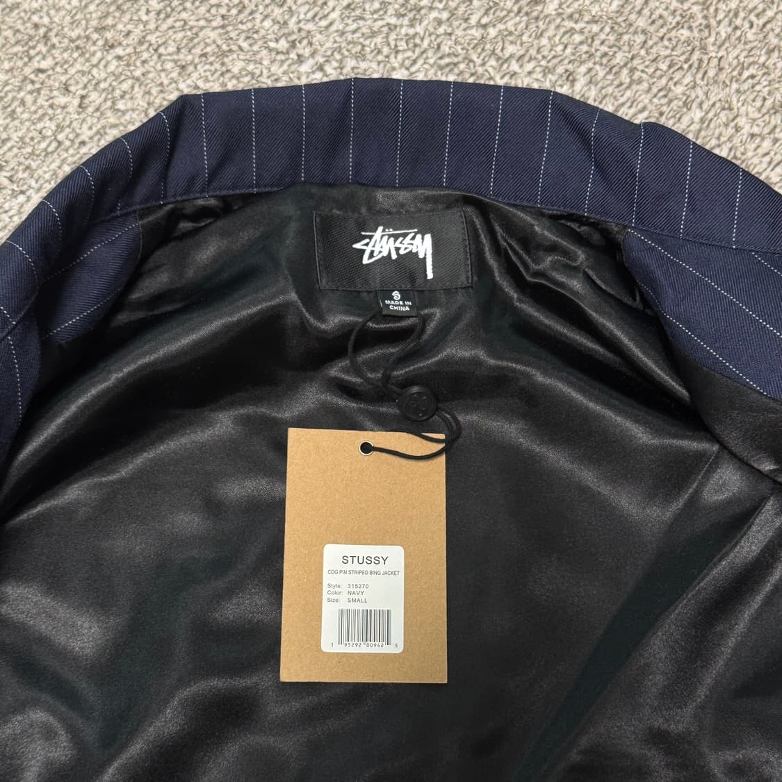 [S] 스투시 CDG 핀스트라이프 자켓 네이비 상품이미지4