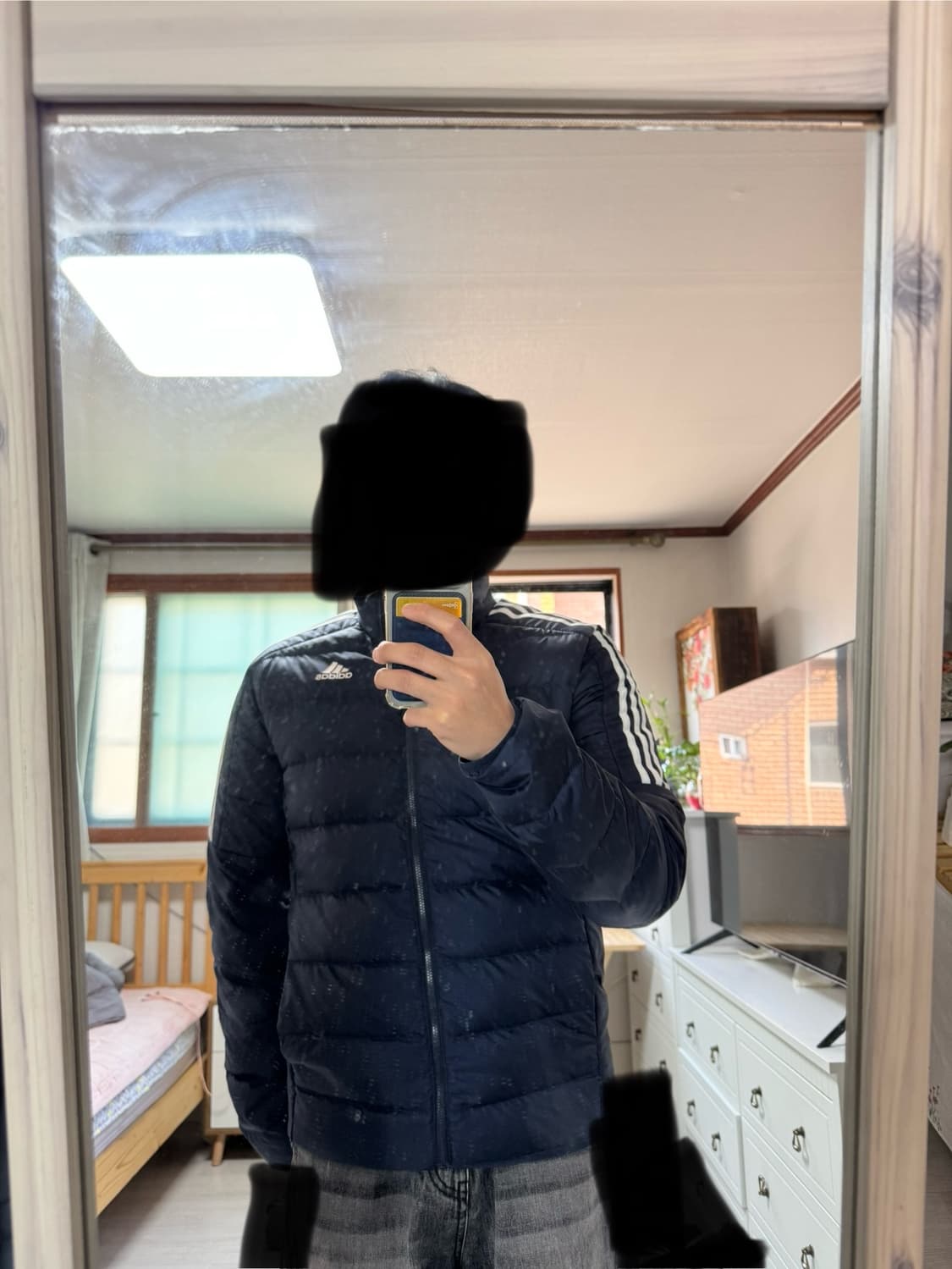 아디다스 네이비 오리털 경량패딩 L 상품이미지2