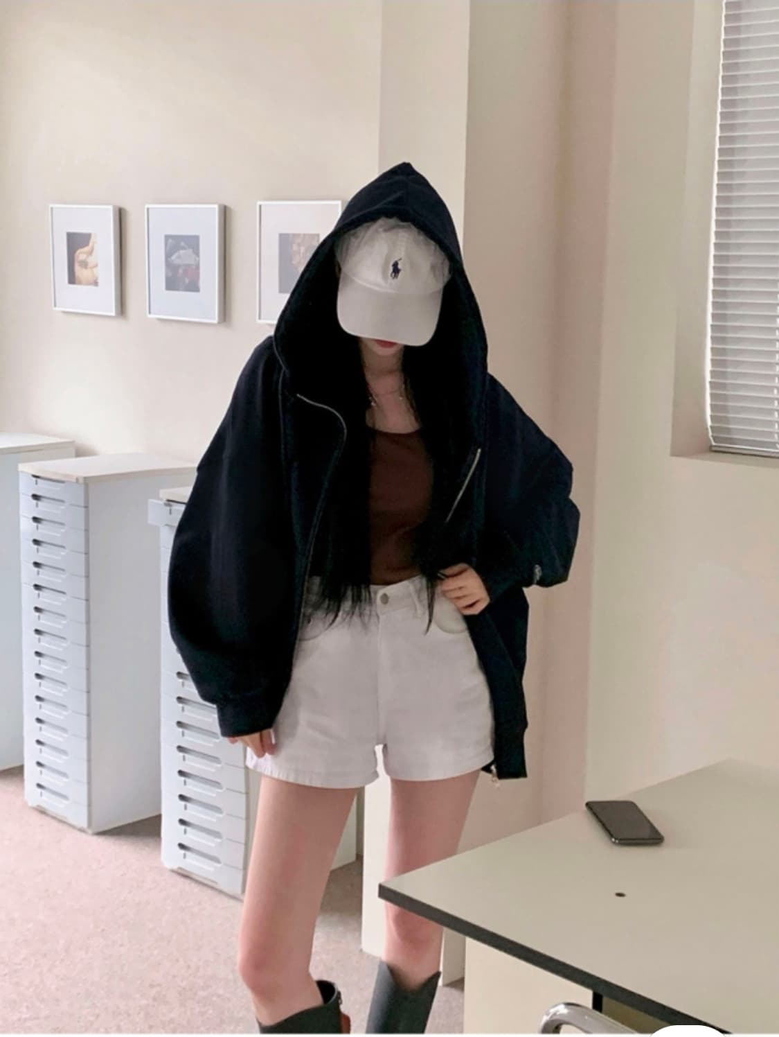 베이델리 루즈핏 투웨이 후드집업 네이비 상품이미지2