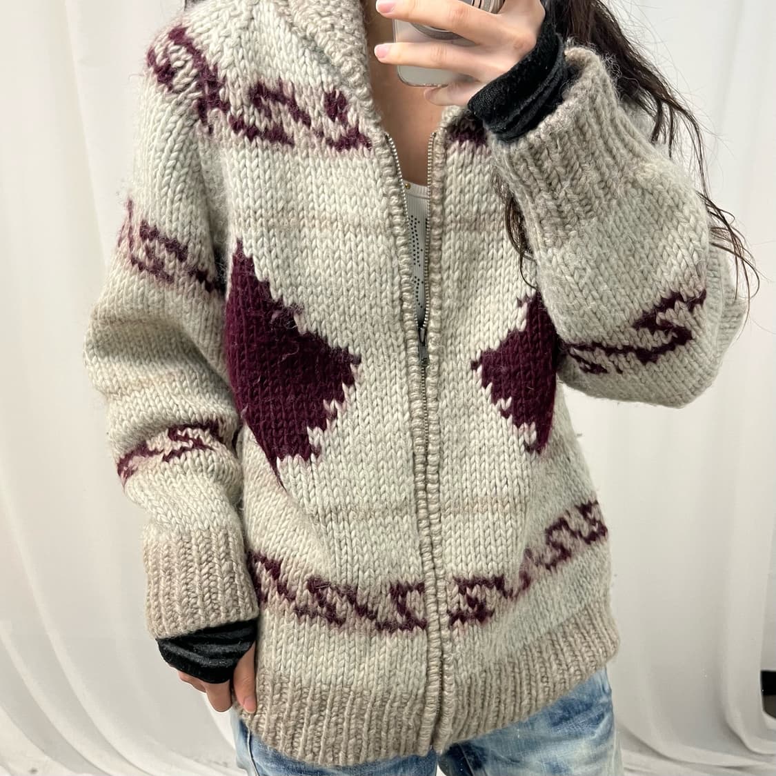 Vintage Beige Cowichan 상품이미지3